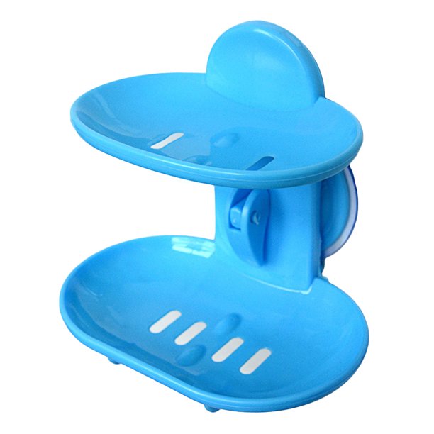 Double Soap Dish Strong Suction Soap Holder Cup Tray for Shower
