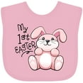 thumbnail image 3 of Inktastic My 1st Easter Cuddly Pink Bunny Boys or Girls Baby Bib, 3 of 4