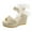 Beige, variant on YanHoo Womens Open Toe Espadrilles Dressy Platform Sandals Slip on Elastic Ankle Strap Wedges Sandals