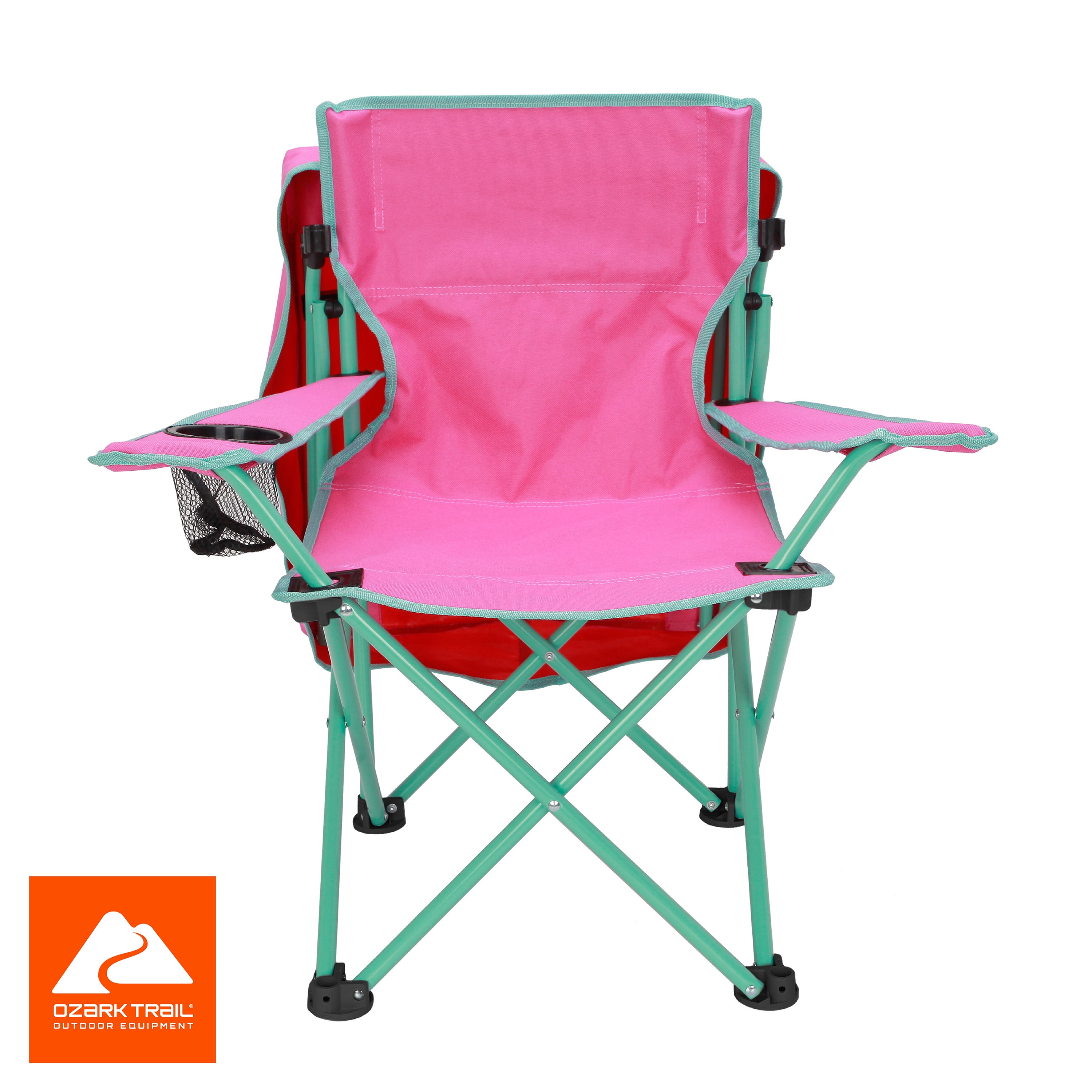 Ozark Trail Kids Canopy Chair with Safety Lock (125 lb. Capacity), Pink/Green