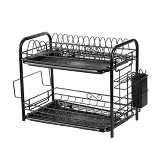 Tenedor multiusos Zulema utensilio de acero de carbono Estante de secado 2 niveles