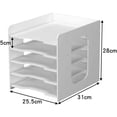 thumbnail image 5 of Organizador de archivos de PVC de almacenamiento de 5 niveles, documentos verticales A4, compartimento de almacenamiento blanco, bandejas de archivo de oficina, hogar y escuela, 5 of 5