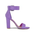 thumbnail image 3 of BLISSFUL STEP Women's Block Heels Zipper Buckle Ankle Strap Sandals Purple 7, 3 of 7