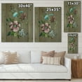 thumbnail image 4 of Designart 'Turquoise and Purple Spring Flowers' Traditional Print on Natural Pine Wood, 4 of 5