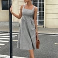 thumbnail image 2 of CIENVNSTG Women Sweet Maxi Dress Wide Strap Square Neck Flare Dress Summer Sundress Black XL, 2 of 5