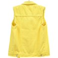 thumbnail image 2 of XINQIHANG Women's Ripped Lapel Collar Button Up Sleeveless Frayed Denim Vest Jacket, 2 of 7