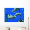 thumbnail image 1 of Dolphins under Water Wall Mural Decal by Wallmonkeys Vinyl Peel and Stick Graphic (24 in W x 18 in H), 1 of 4