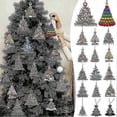 thumbnail image 2 of Creative Christmas Tree Pendant Wooden Painted Christmas Hanging Decoration For Home, 2 of 5