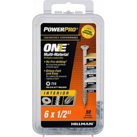 Hillman Fasteners 240653 6 x 0.5 in. Interior Flat Head One Screw - Zinc Pack of 50
