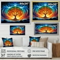 thumbnail image 4 of Designart "Tree of Life Blue and Orange Harmony" Landscapes Framed Wall Art Decor - Country Blue Tree Entryway Framed Wall Art, 4 of 6