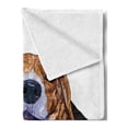thumbnail image 2 of Beagle Soft Flannel Fleece Throw Blanket, Close Up of a Friendly Dog Tongue Out Sketch of Animal Pattern, Cozy Plush for Indoor and Outdoor Use, 60" x 80", Sand Brown Charcoal Grey, by Ambesonne, 2 of 5
