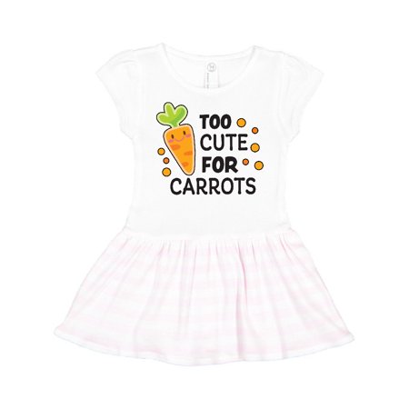 

Inktastic Too Cute For Carrots with Cute Carrot with Face Gift Toddler Girl Dress