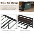 thumbnail image 5 of BTMWAY Queen Size Metal Platform Bed Frame with Wooden Headboard, No Box Spring Needed, 900lbs Capacity, Brown, 5 of 8