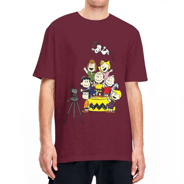 Camiseta de algodón Peanuts Charlie Brown y Snoopy, camiseta para tomar fotos, camiseta hippie para parejas, camisetas estéticas de verano de manga corta
