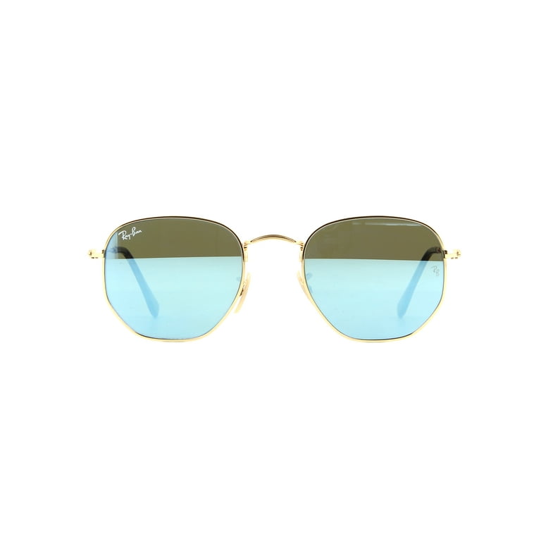 RAY BAN Unisex Adult Sunglasses, Gold Polished Metal, Blue RAY BAN Unisex Adult Sunglasses, Gold Polished Metal, Blue