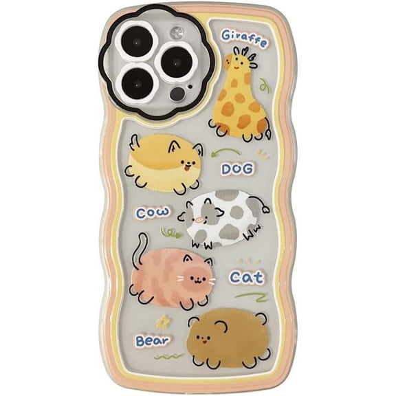 Cute Fat Animals Print Clear Soft  for iPhone Case (Clear,iPhone 14)