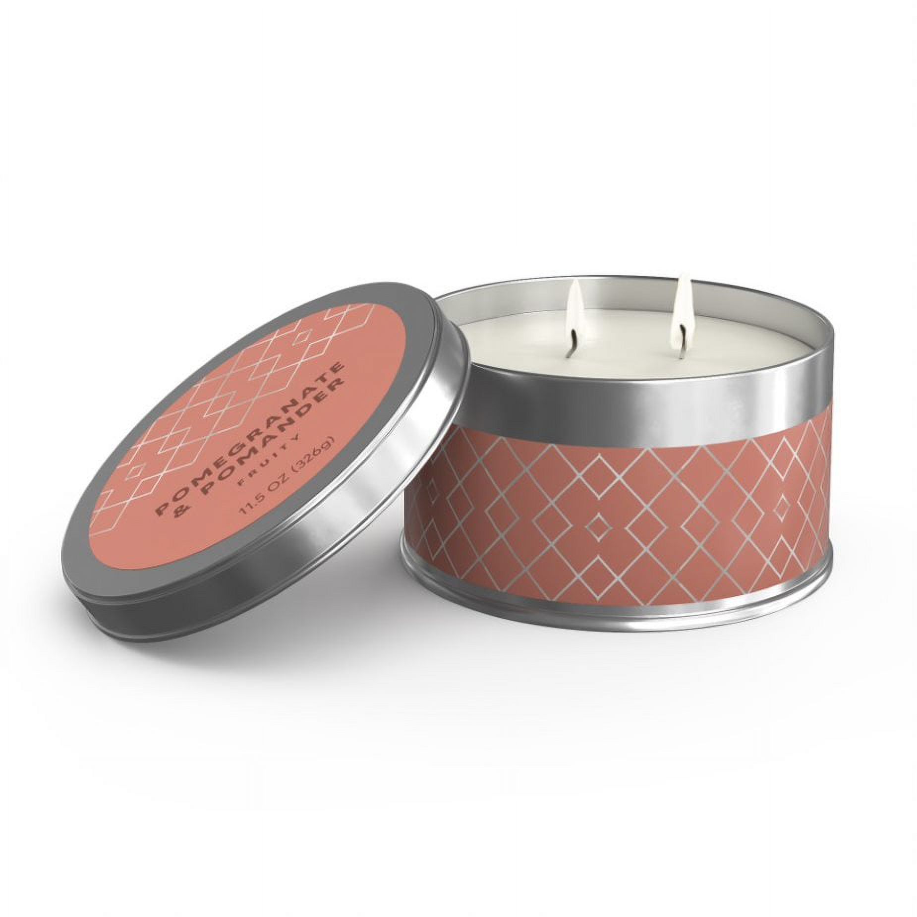 11.5oz 2-wick Tin Candle - Pomegranate & Pomander