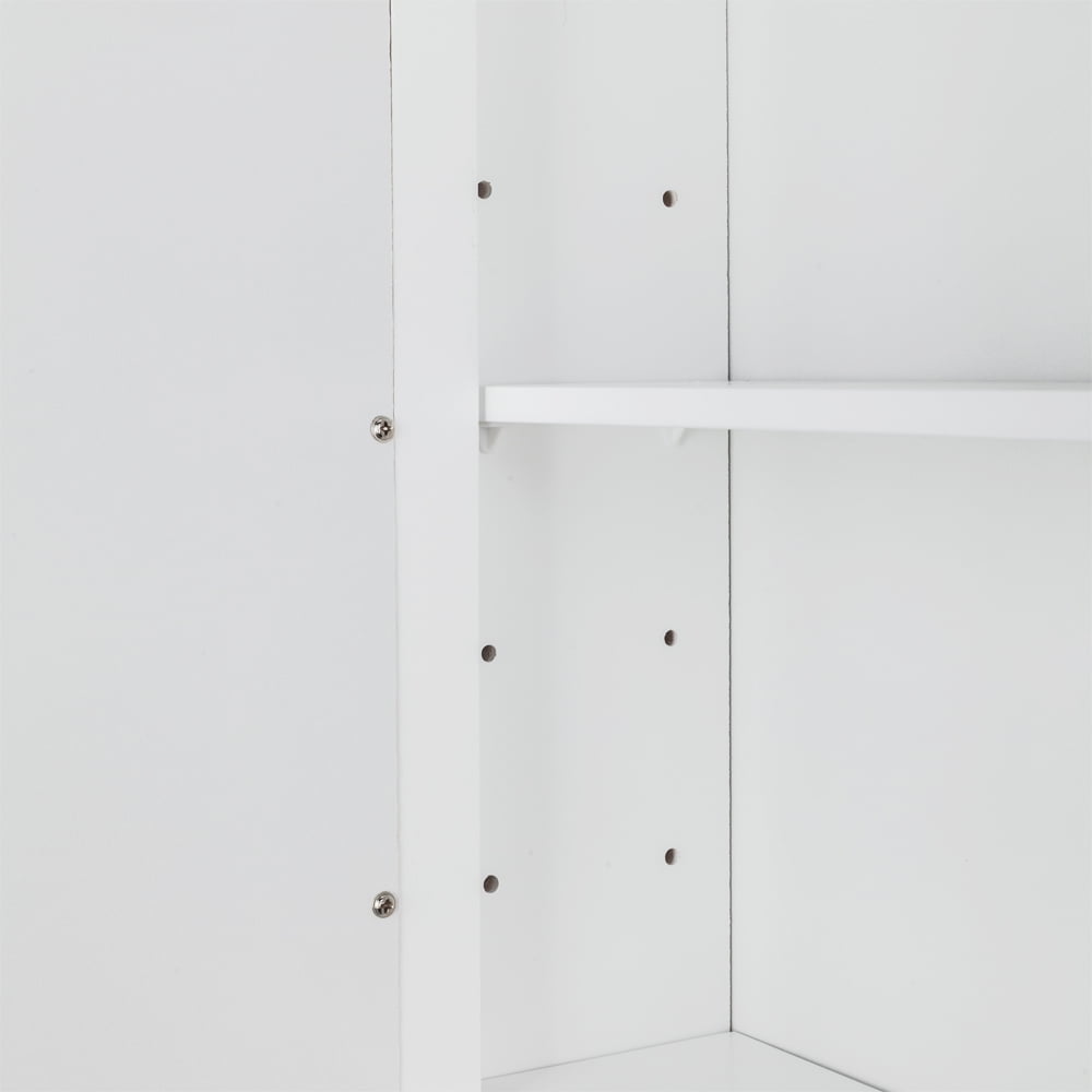 Single Door Mirror Indoor Bathroom Wall Mounted Cabinet Shelf White