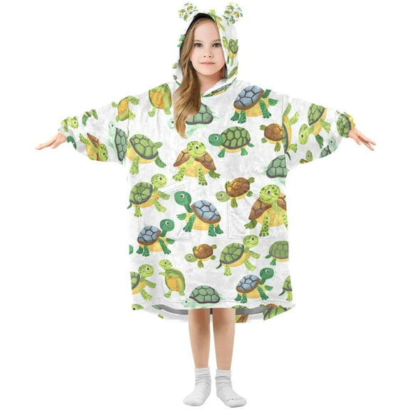 joogoo Wearable Blanket Hoodie for Cute Turtles Oversized Sherpa Hooded 3-14 YR M