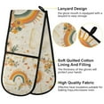 thumbnail image 2 of Yayeee Double Oven Mitt Kitchen Heat Resistant Baking 35" x7" Quilted Glove, Retro Rainbow, 2 of 6