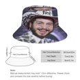 thumbnail image 2 of Posty Austin Post Malone Sombrero bucket para adultos, gorra de protección solar, sombrero de pescador plegable para viajes al aire libre, pesca y actividades de verano, 2 of 6