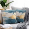 thumbnail image 2 of Absstract Color Block Outdoor Pillow Covers Pack of 2 Gold Blue Gradient Art Waterproof Throw Pillow Covers Decorative Cushion Cases for Patio Garden Tent Balcony Couch 18x18 inch, 2 of 8