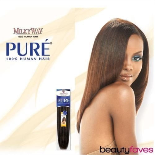 MilkyWay MilkyWay Human Hair Weave Pure Yaki [14"] #1 hair-extensions