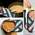 thumbnail image 5 of Yayeee Oven Mitts and Pot Holder Set of 2 Heat Resistant Kitchen Gloves Baking Hot Pad, Green Stripes, 5 of 5