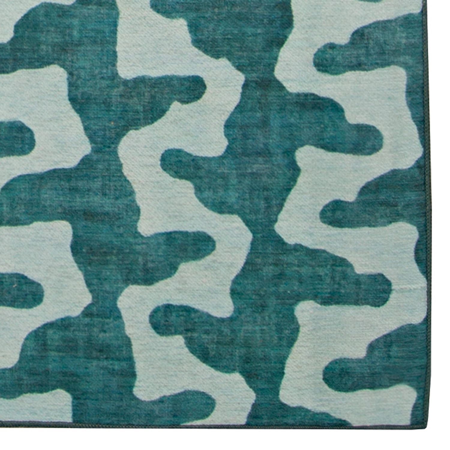 Outdoor Washable Doral Aqua & Green 3' x 5' Accent Rug