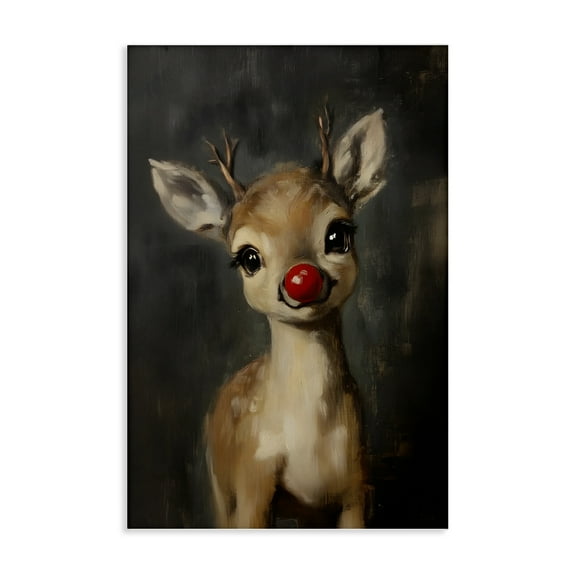 Stupell Industries - Red Nose Baby Reindeer Canvas Art, 16 x 24, Made In USA
