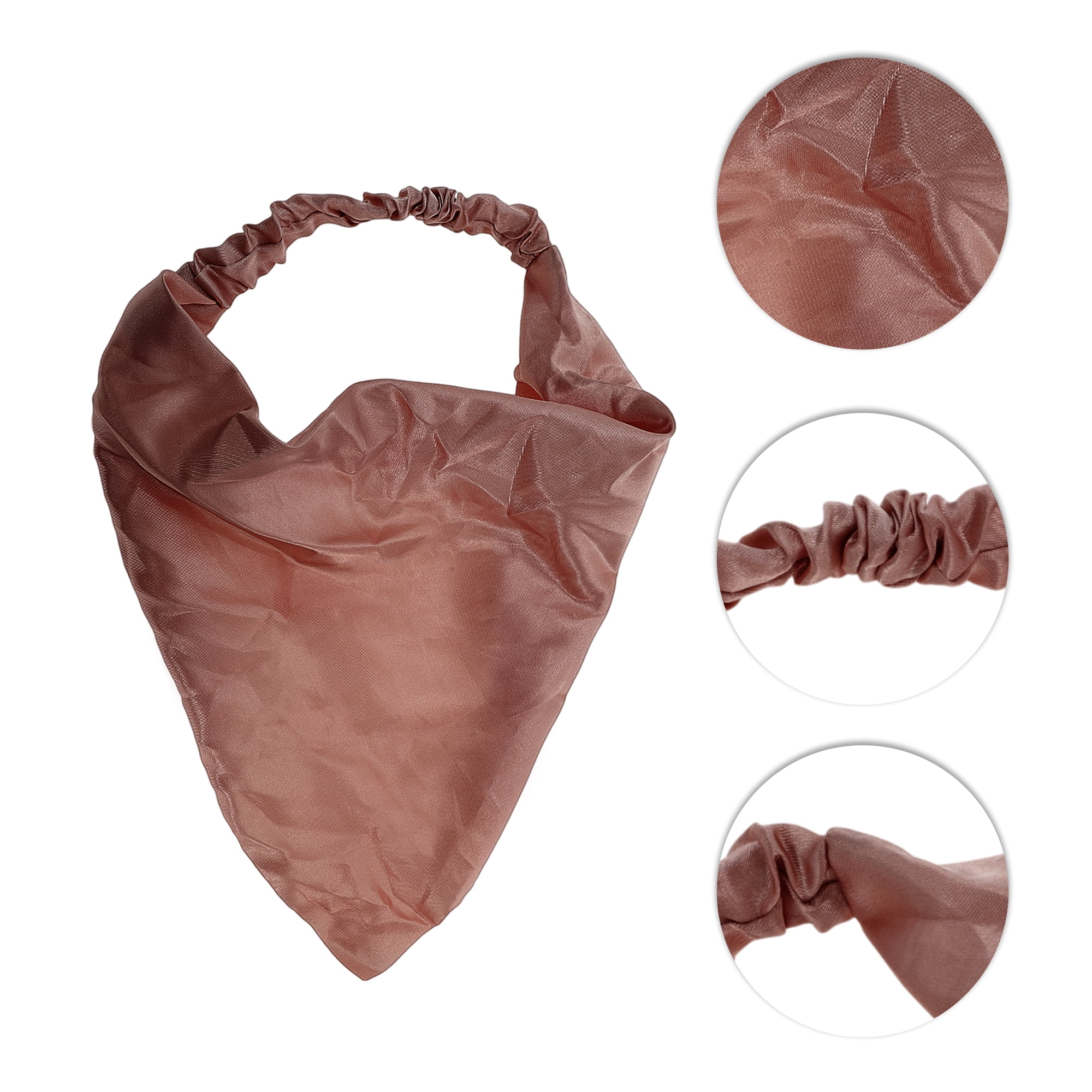 Unique Bargains 1pc Fashion Satin Headwrap for Everyday Use Reddish Brown