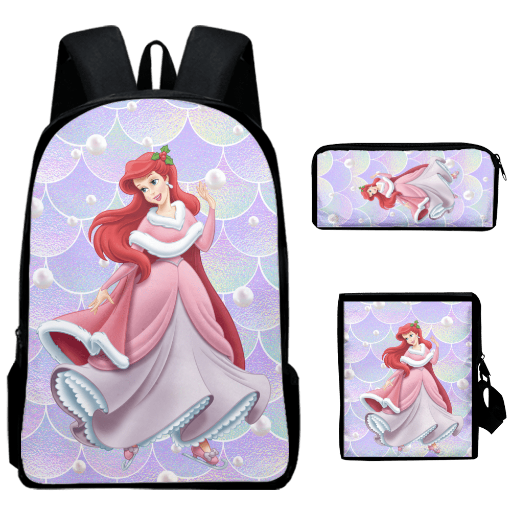 Fnyko Backpack Cartoon The Little Mermaid Backpack Unisex 3D Printed ...