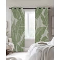 thumbnail image 3 of Green Palm Leaf Blackout Curtains 63 Inches Long for Bedroom, Tropical Botanical Summer Thermal Insulated Room Darkening Black Out Window Curtain Panels Grommet Drapes for Living Room, 3 of 8