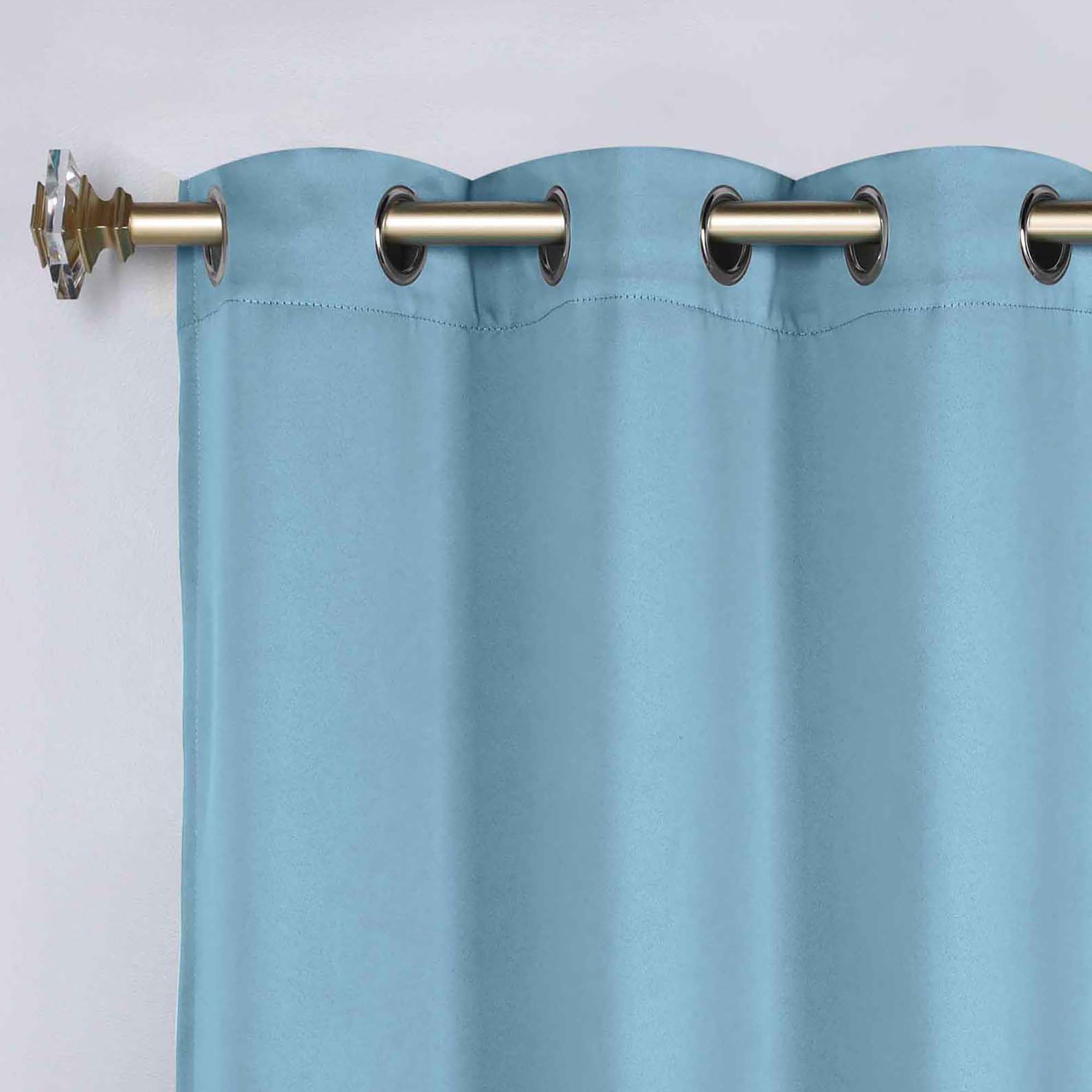 Superior Blackout Solid Light Filtering Grommet Curtain Panel Set, 46" x 96", Light Blue