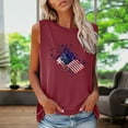 thumbnail image 2 of OAVQHLG3B Summer Tops for Women 4th of July Outfits for Women Patriotic ShirtsWomen's Fashion Round Neck Independence Day Printing Sleeveless Tops, 2 of 4