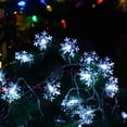 thumbnail image 6 of Viworld 40ft 100 LED Solar Snowflake String Lights, Outdoor Christmas LED Snowflake Lights, 8 Mode Lighting Waterproof Fairy Lights for Tree Garden Patio Shop Decorations, Cool White, 6 of 7