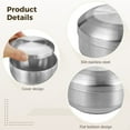 thumbnail image 3 of 4 Pack 4.92" Double-Walled Stainless Steel Bowls with Lids – Stackable Insulated Ramen Soup Bowls, Korean Rice & Noodle Bowls, Silver, 3 of 5