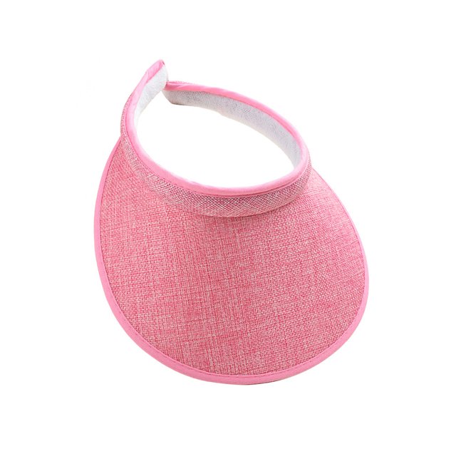Sonducket Sombreros para el sol Protección Clip-On Gorras Visera de lino Ajustable Grandes aleros Parte vacía Color sólido Regalo deportivo Sombreros rosa Sonducket AP010232-04
