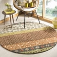 thumbnail image 2 of SAFAVIEH Bella Floral Striped Wool Area Rug, Ivory/Multi, 5' x 5' Round, 2 of 7