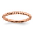 thumbnail image 1 of 925 Sterling Silver Pink Plated Twisted Stackable Ring Fancy/, 1 of 8