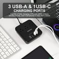 thumbnail image 4 of ONDOG Power Strip - 3 AC Outlets and 4 USB Ports (1 USB-C), 5 ft Extension Cord Without Surge Protection Cruise Approved, Black, 4 of 8