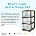 Homz Clear Plastic 3 Drawer Medium Home Storage Container Tower w
