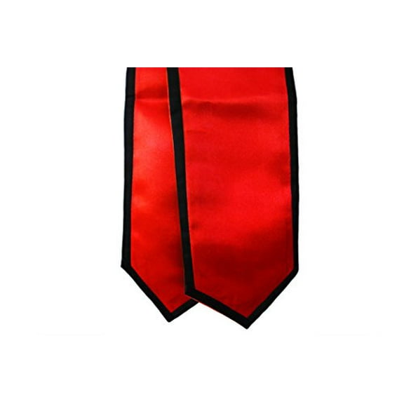 Honors Graduation Academic Stoles/Sashes with Classic End and Trim (Red w/Black Trim)