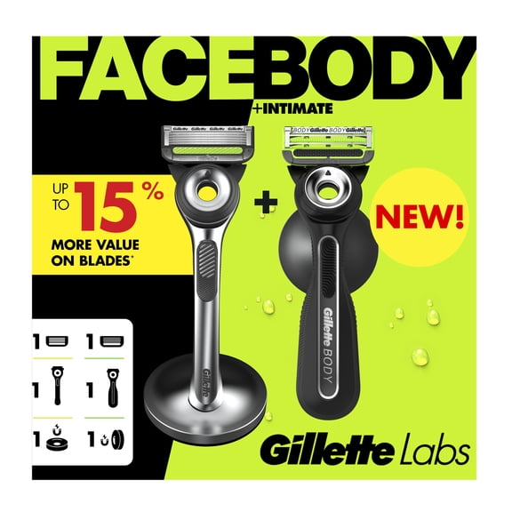 GilletteLabs Razor Duo Pack, GilletteLabs Face Razor and Body Intimate Razor
