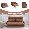 thumbnail image 7 of GAOHAPY Home Modern Corduroy Foldable and Adjustable Sleeper Sofa with 2 Pillows, Brown, 7 of 7