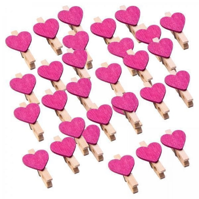 GUOOL 6x30pcs Mini Wooden Clothes Photo Paper Peg Clothespin Craft Clips 30MM Rose