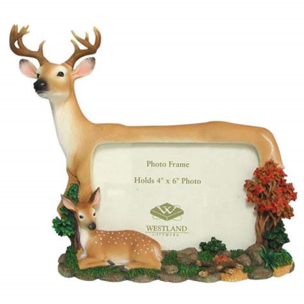 4 x 6 Inch Buck and Fawn Deer Woodland Collectible Picture Frame
