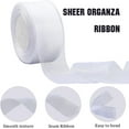 thumbnail image 3 of 1 Rolls 50 Yards 2 Inch White Organza Ribbon Sheer Thin Chiffon Trim Simple Decorative Tulle with Spool Fabric Ribbons for DIY Sewing Making Wedding Bouquets Decor Invitations DIY Craft Supply, 3 of 9