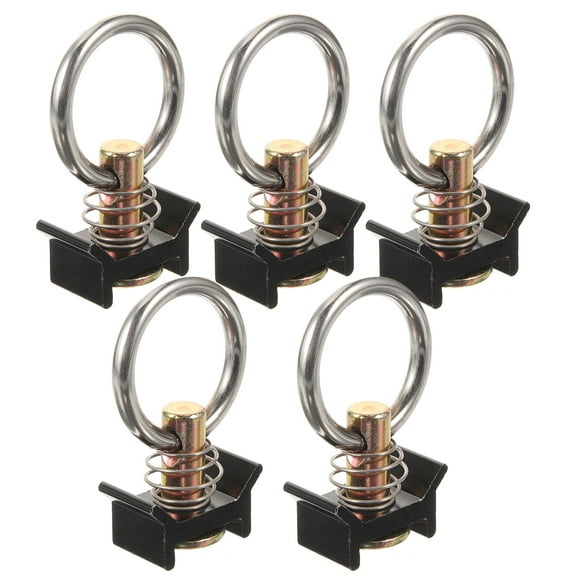 Shisuyan 5Pcs Single Stud Fitting L Track Ring Fitting Steel Single Stud Track Fitting with Ring Steel O-Ring