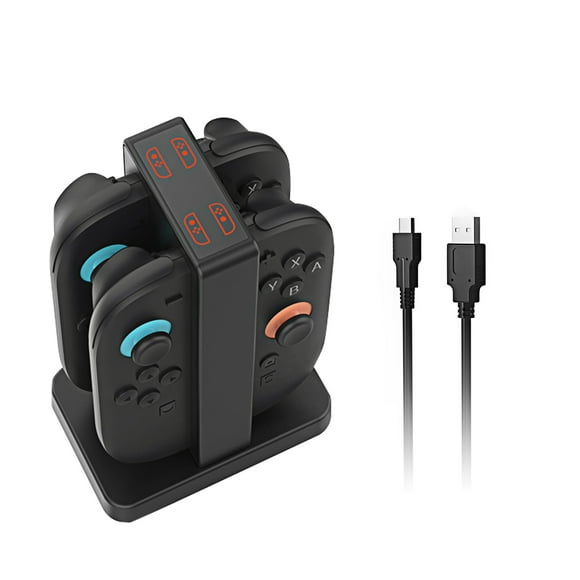 YUOY Cargador para Nintendo Switch 2 Joy-Con – Cargador de controladores Switch 4 en 1 con indicadores LED y alarma de zumbador